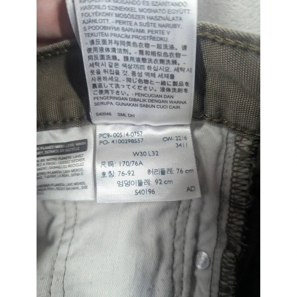 Levis 514 Jeans Mens 30x32‎ Green Straight Leg 100% Cotton Mid Rise Denim